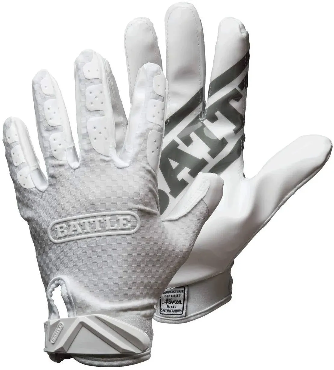 Battle Sports Triple Threat Wide Receiver Gloves - Adult & Youth Football Gloves - Ultra Stick Gloves