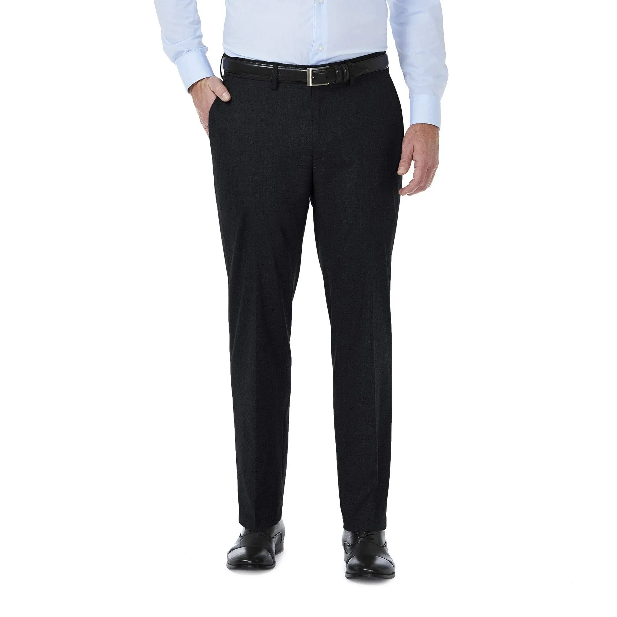 Men's J.M. Haggar Premium Tailored-Fit Stretch Flat-Front Suit Pants - Black 34x32