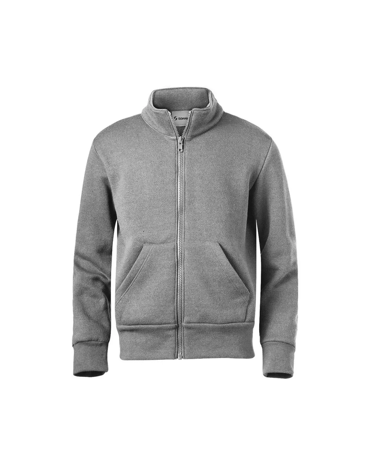 Soffe 9310M Adult Full Zip Mock Neck Sweatshirt - Oxford - L