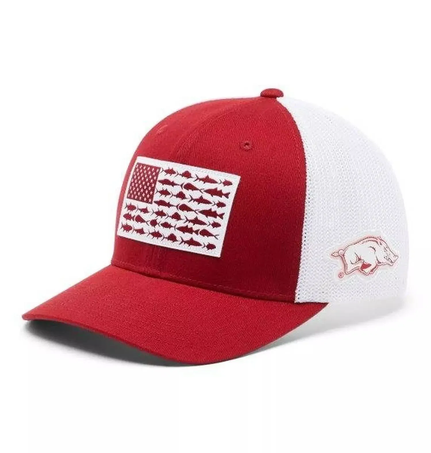 Columbia PFG Mesh Fish Flag Ball Cap - Red