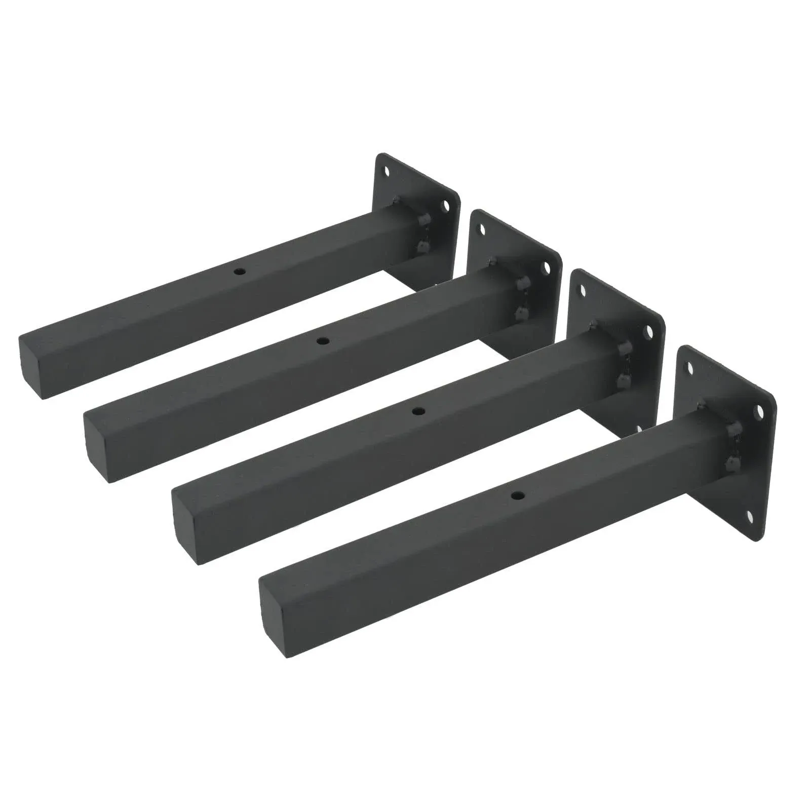 AddGrace Industrial Black Shelf Brackets 8 inch L Brackets for Shelves Heavy Duty ...