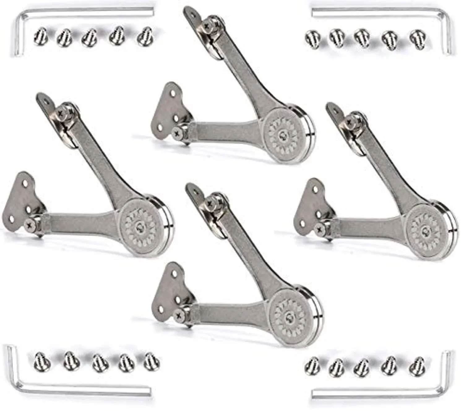 Lid Stay Hinge in Satin Nickel MOYODOR Folding Lid Hinge with Soft Close, Perfect for Toy Box/Kitchen/Wardrobe/Cabinet Door, 35lb (Modern Style 1pair)