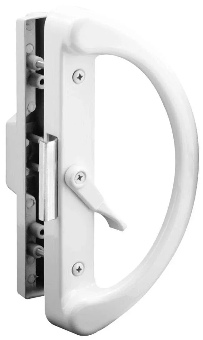 Prime-Line C 1223 Patio Sliding Glass Door Lock Handle White Diecast Clamp Style