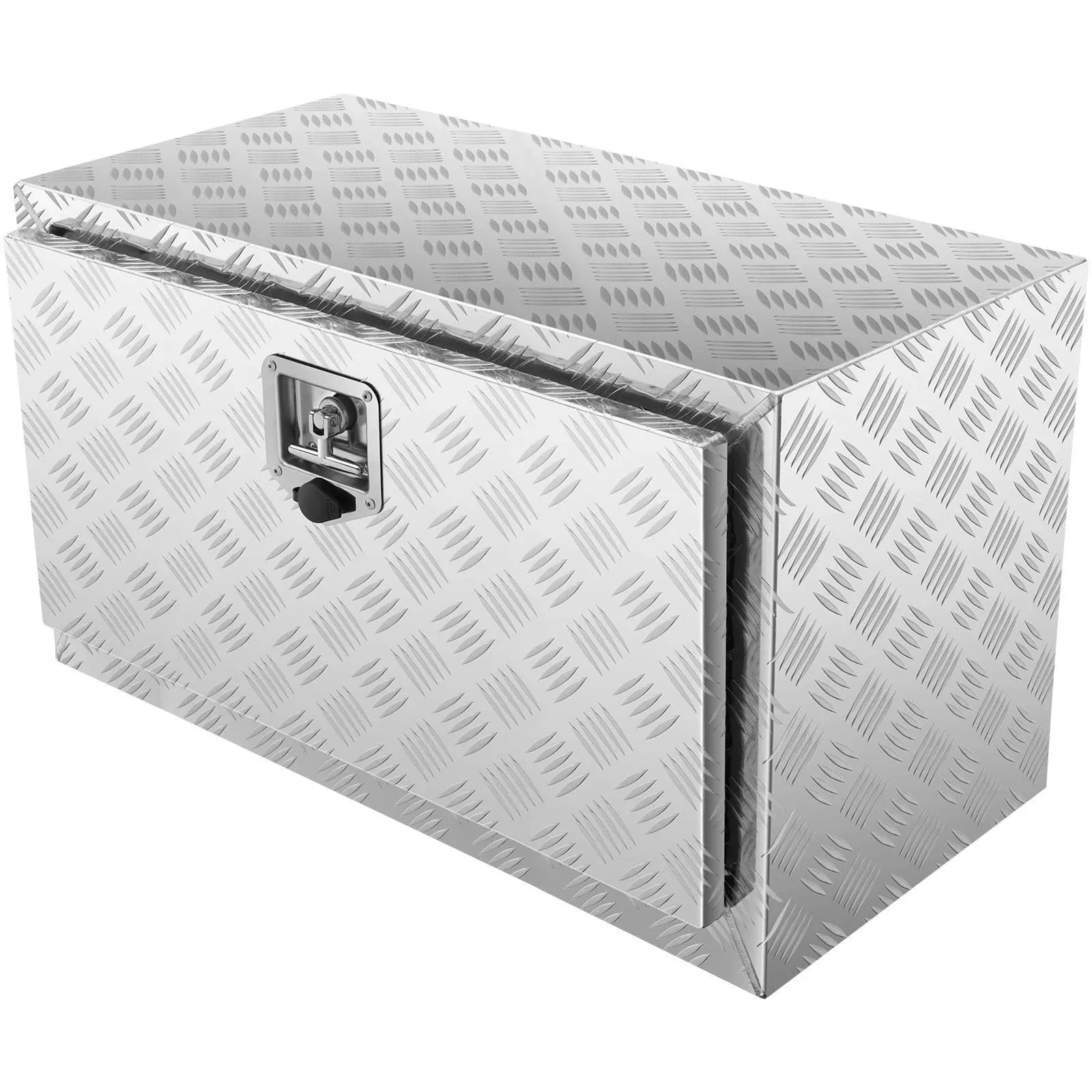 VEVOR Underbody Truck Box, 30"17"18" Pickup Storage Box, Heavy Duty Aluminum Diamond Plate Tool Box with Lock and Keys, Waterproof Trailer Storage Box