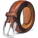 KM Legend Men's Belt, Genuine Leather Dress Belts for Men - Classic & Fashion Design for Work Business and Casual (Brown, 42in)