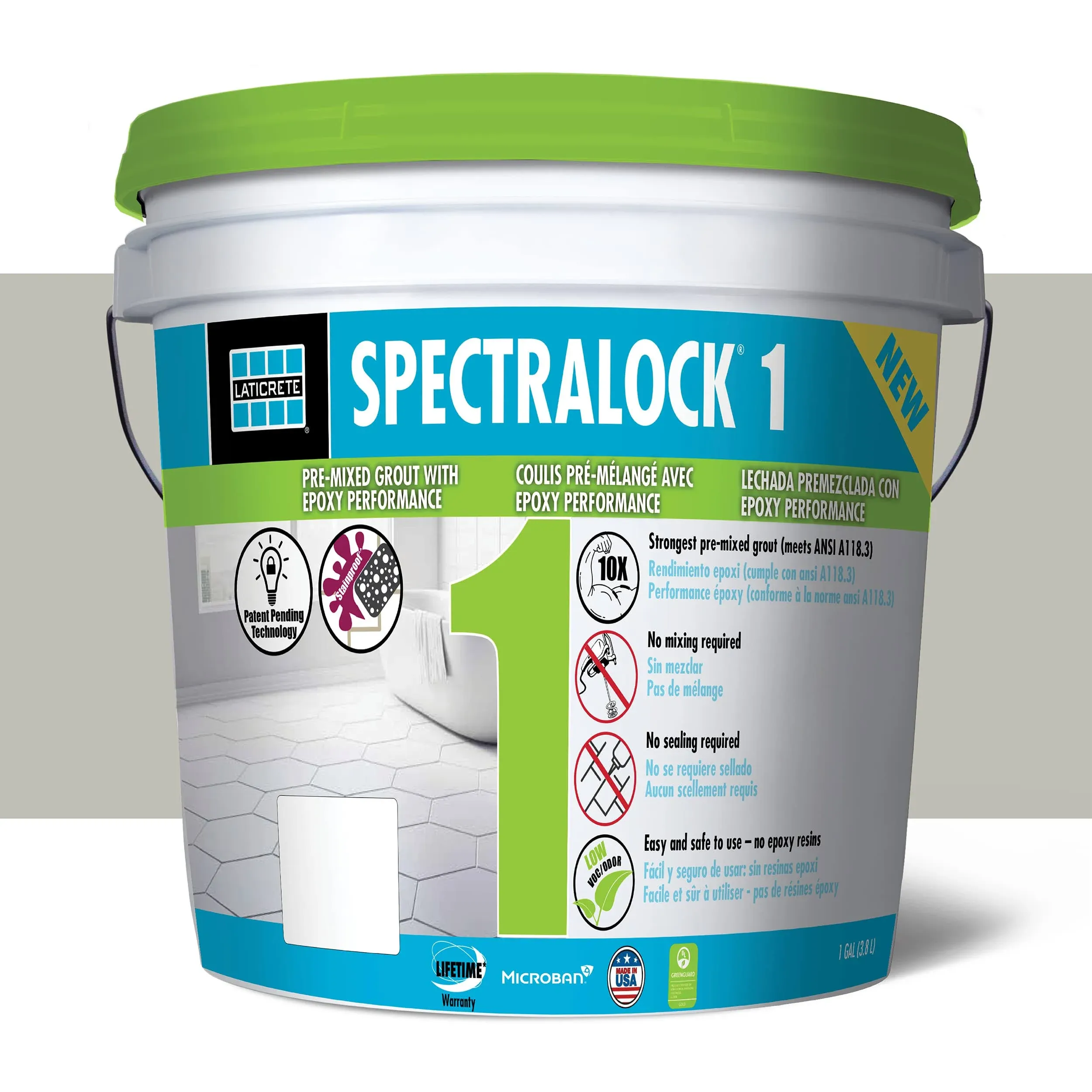 Laticrete SPECTRALOCK 1 Pre-Mixed Grout - 1 Gallon - Platinum