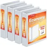 Cardinal 1.5 Inch 3 Ring Binder Round Ring White 4 Pack Holds 350 Sheets 79517