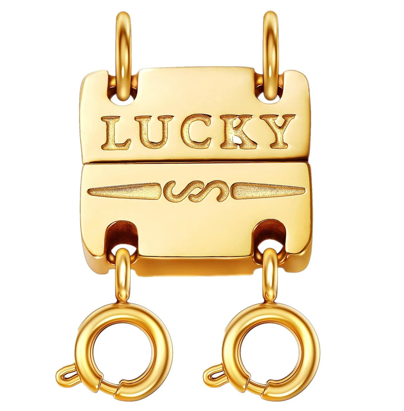 Qulltk Lucky Necklace Layering Clasps 18K Gold and Silver Separator for Stackable Necklaces Chains,Multiple Necklace Clasps and