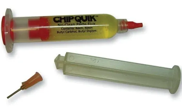 Chip Quik SMD29130CC Tack Flux no clean in a 30cc syringe w/plunger & tip