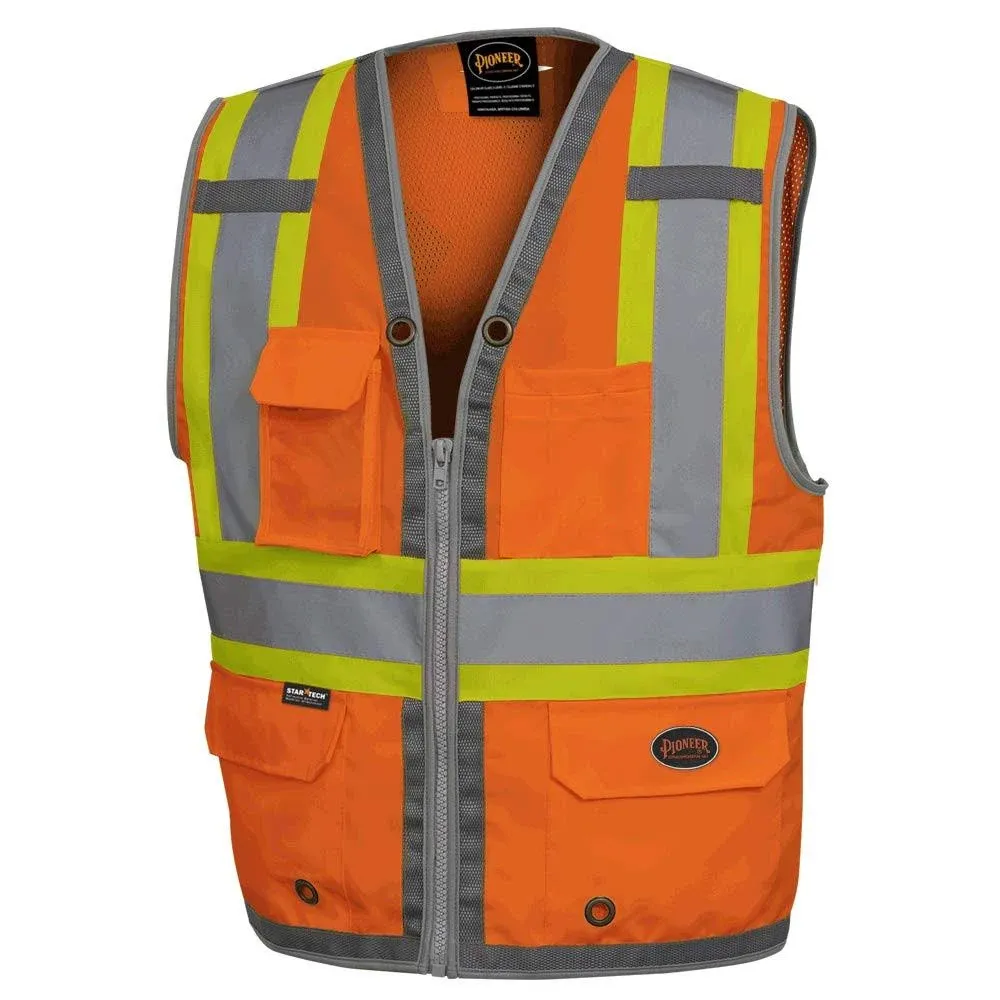 Pioneer V1010250U-M Surveyor Mesh Back Vest, Orange, Medium