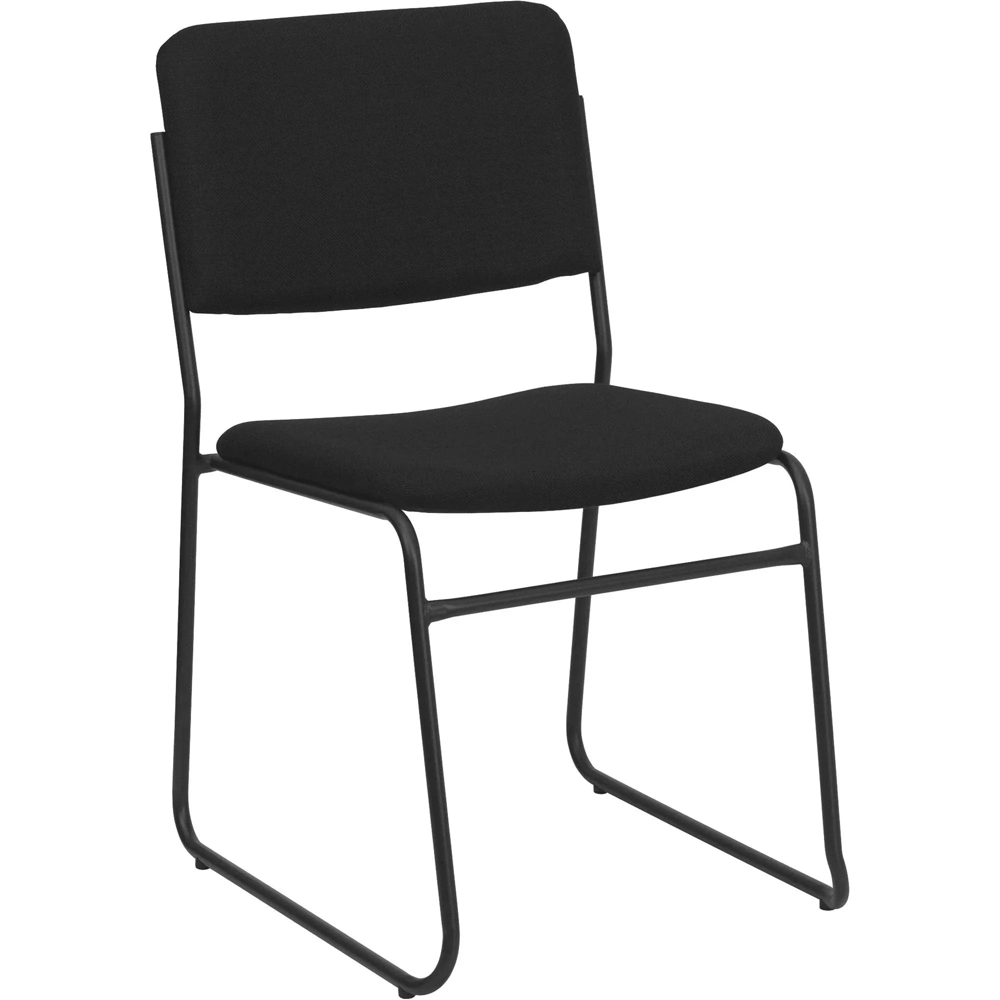 Flash Furniture Hercules Series 500 lb. Capacity High Density Black Stacking Chair with Sled Base XU-8700