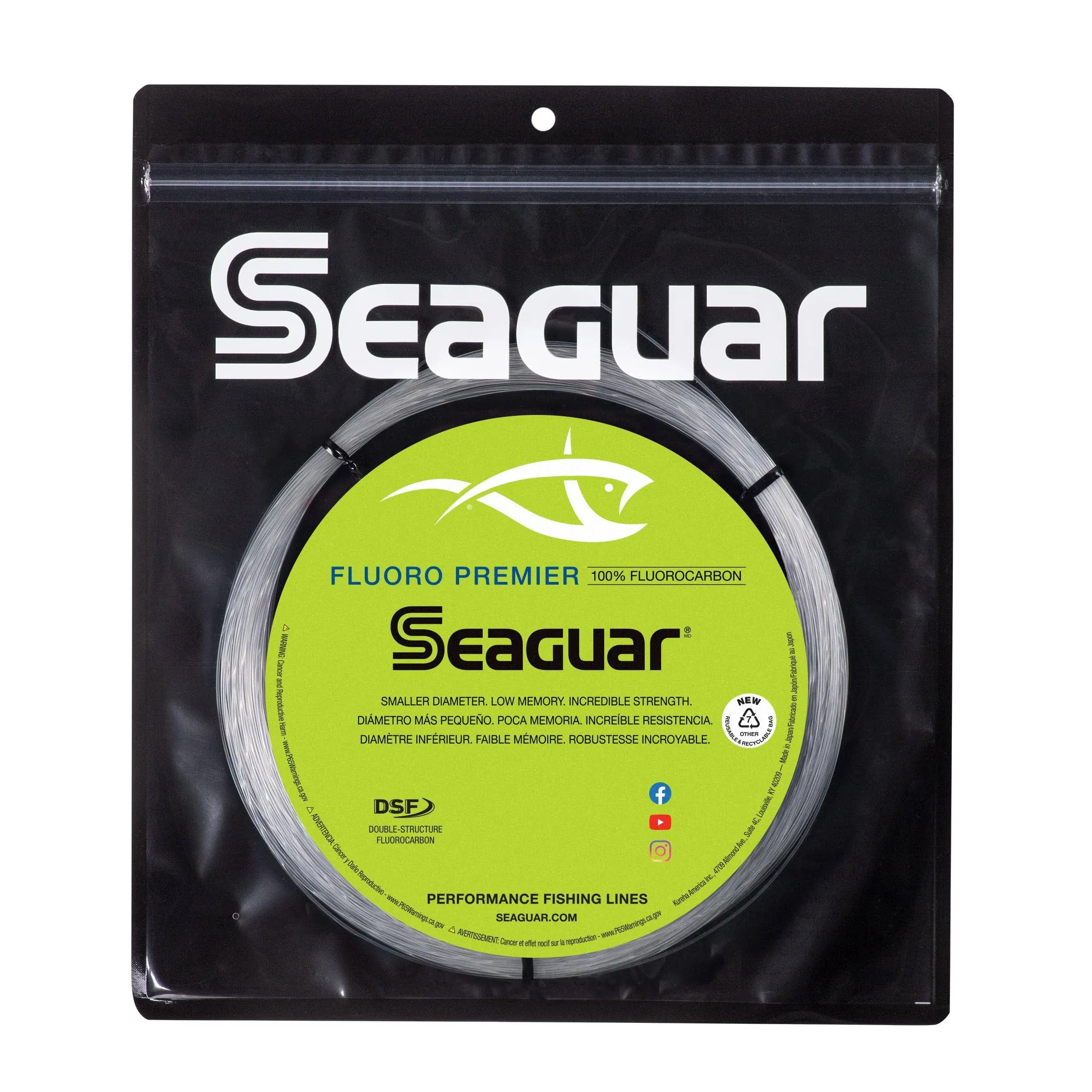 SEAGUAR Big Game Fluoro Premier Fluorocarbon Leader