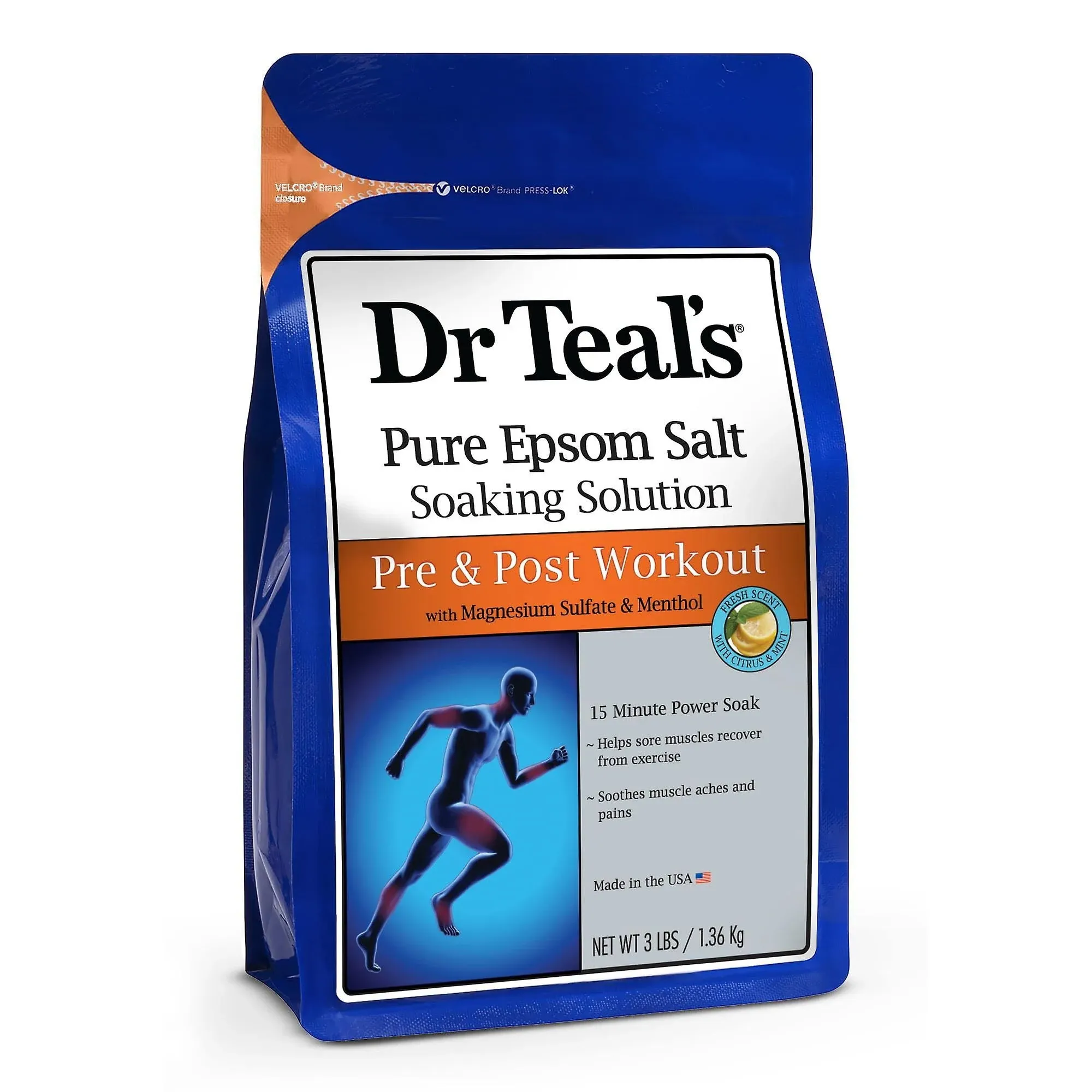 Dr Teal's Pure Epsom Salt Soaking Solution Pre & Post Workout - 1.36kg