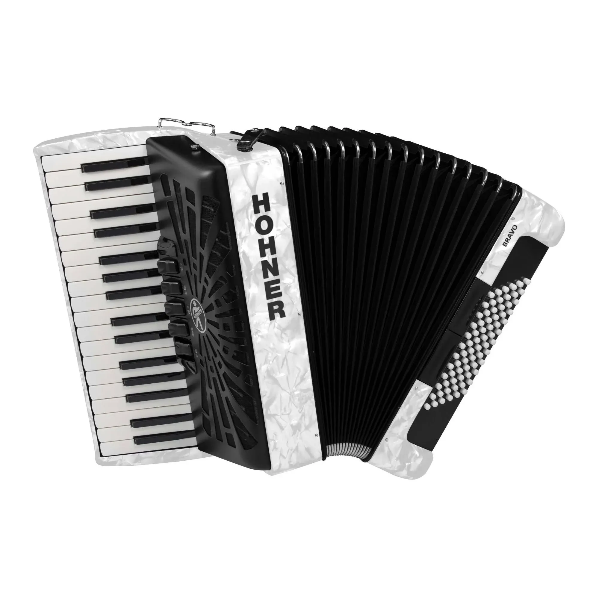 Hohner Bravo III 72 Chromatic Piano Key Accordion (pearl White)