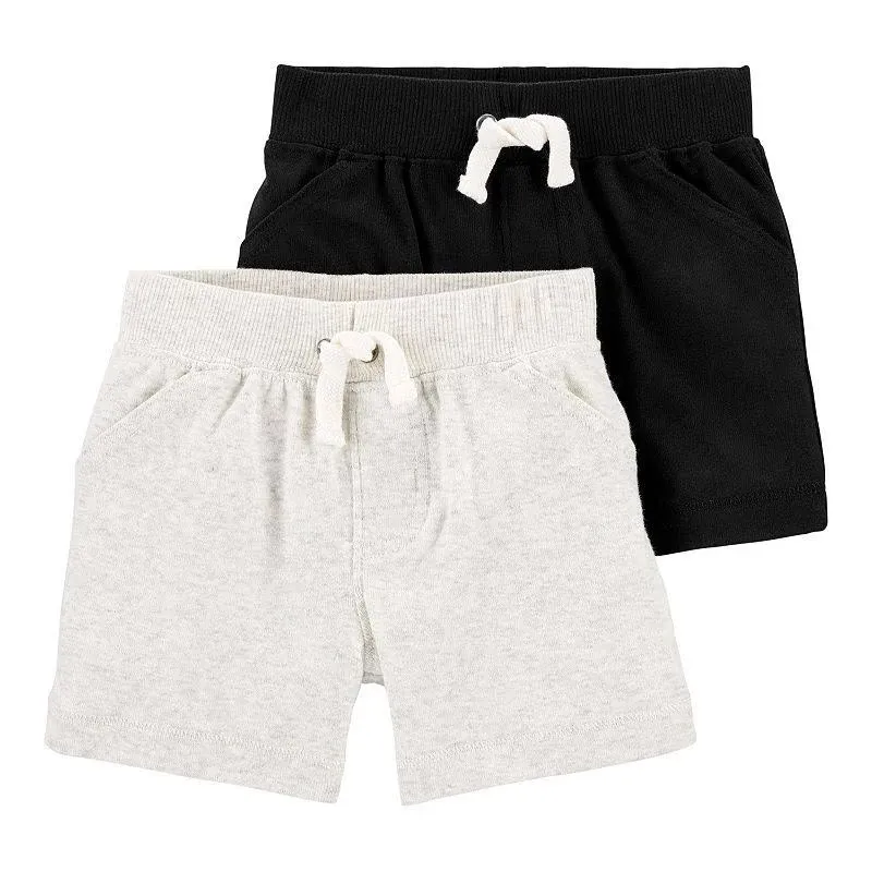 Carter's Size 6M 2-Pack Cotton Shorts in Black/Grey