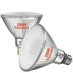 Explux 250W Equivalent LED PAR38 Flood Light Bulbs, 2650 Lumens, 5000K 2-Pack, Outdoor Full-Glass Weatherproof, Dimmable, Daylight, Other