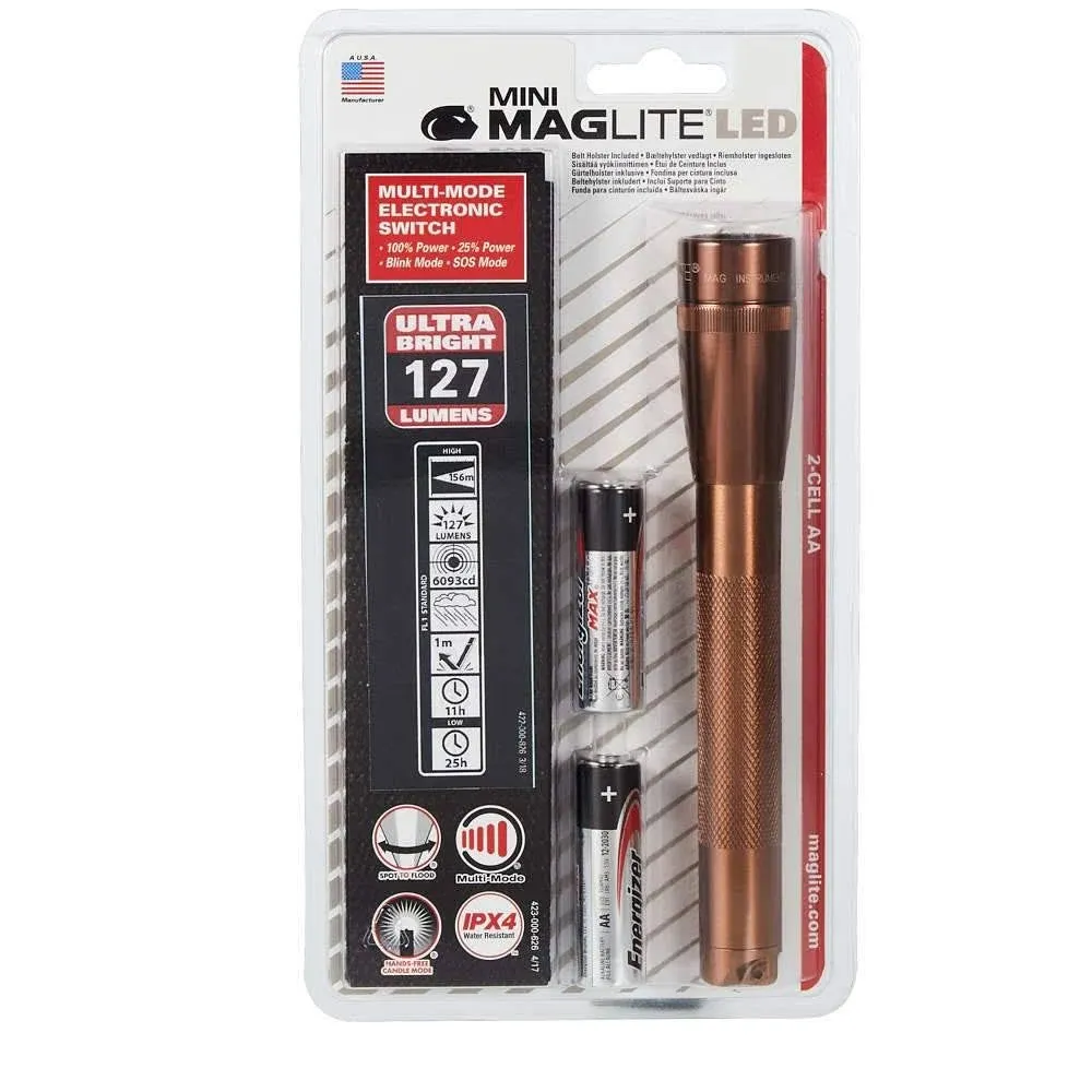 Maglite SP22 Mini 2 AA-Cell LED Flashlight w/ Holster Copper - SP22JYH