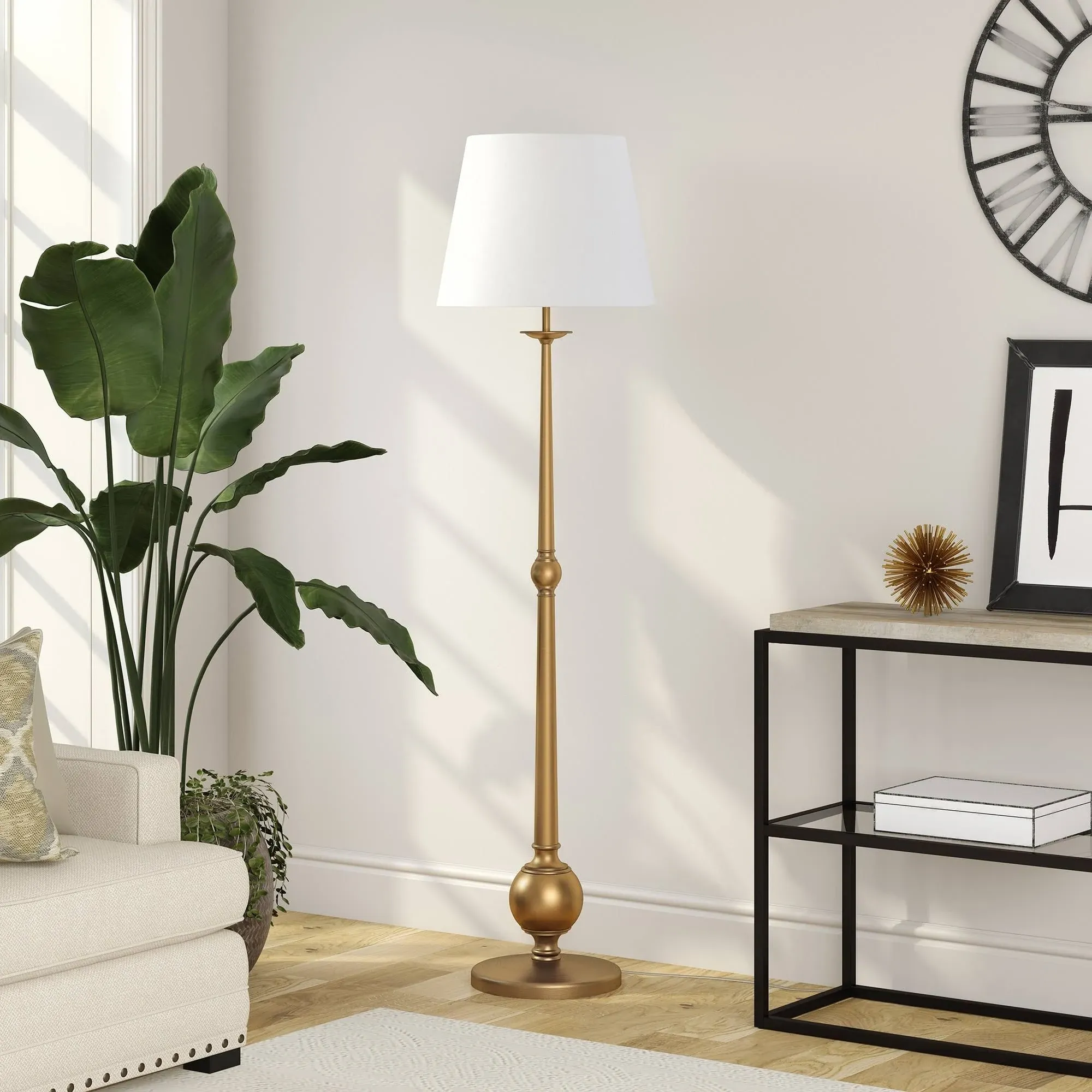 Wilmer Floor Lamp - Brushed Brass