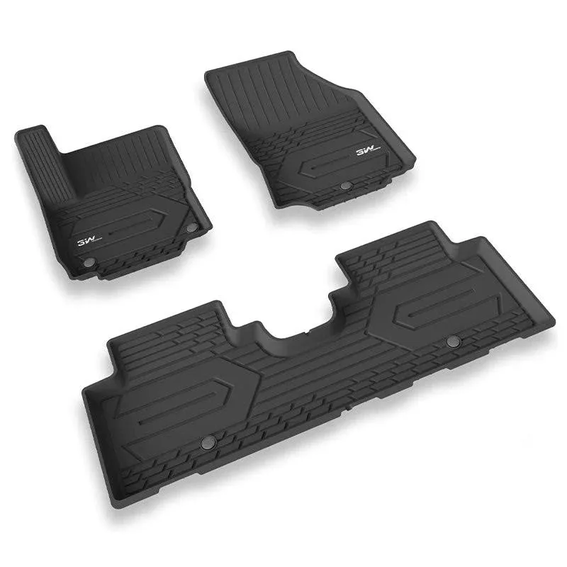 3W 2018-2023 2024 Chevy Equinox Floor Mats/GMC Terrain Floor Mats, TPE All Weather Custom Fit for Chevrolet Equinox/GMC Terrain Denali Accessories 1st and 2nd Row Full Set Car mats