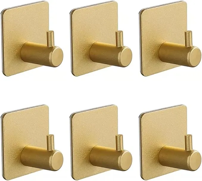 Adhesive Towel Hooks on Wall- Bathroom Coat Hooks Robe Hooks Door Hooks on Bathroom/Kitchen SUS 304 Stainless Steel 4 Pack