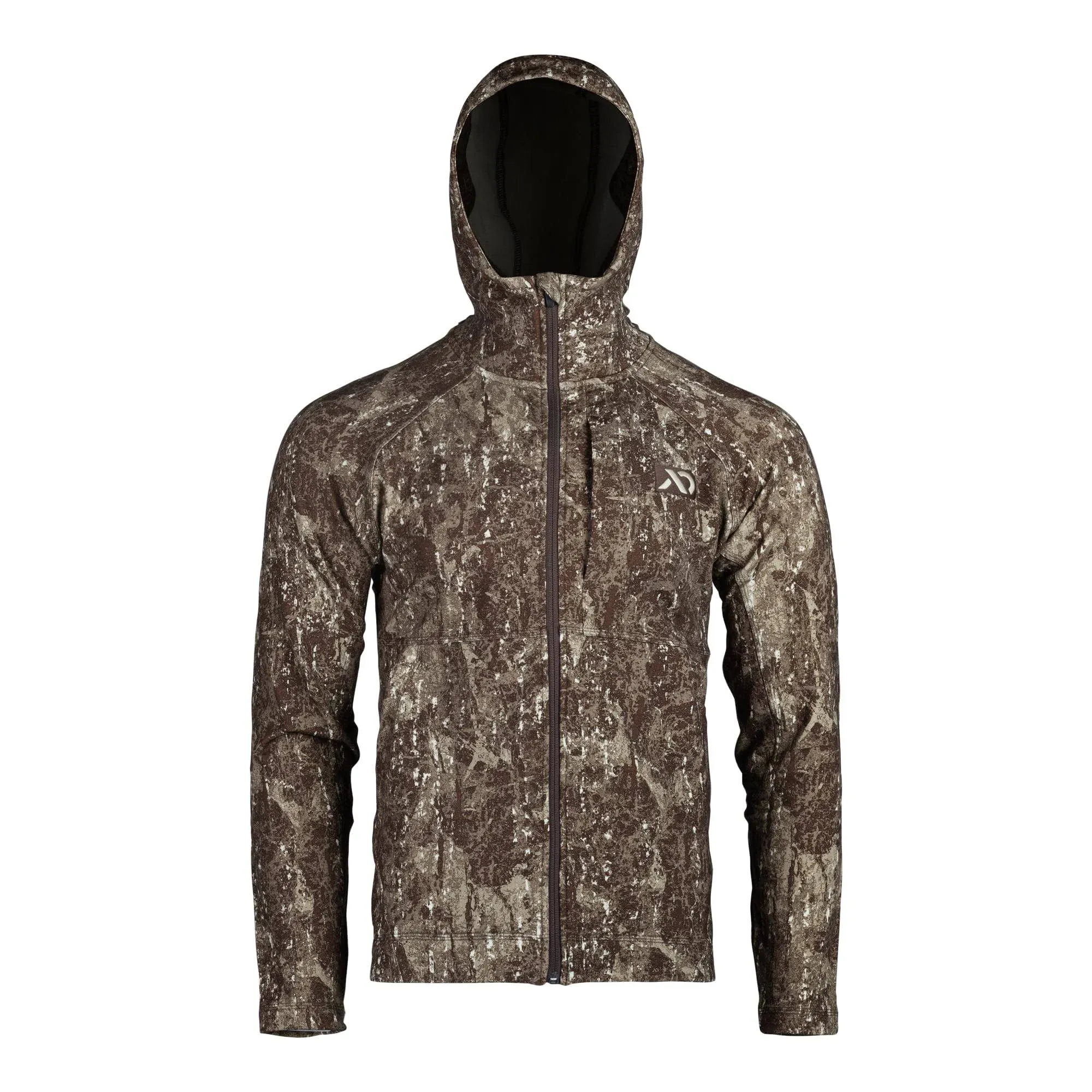 First Lite Men's Rugged Wool Zip Hoody - Durable Merino Wool Camo Hunting Jacket