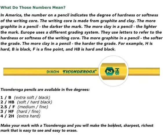 Ticonderoga Pencils, Wood-Cased #2 HB Soft With Eraser, 24 Count *FAST SHIPPING*