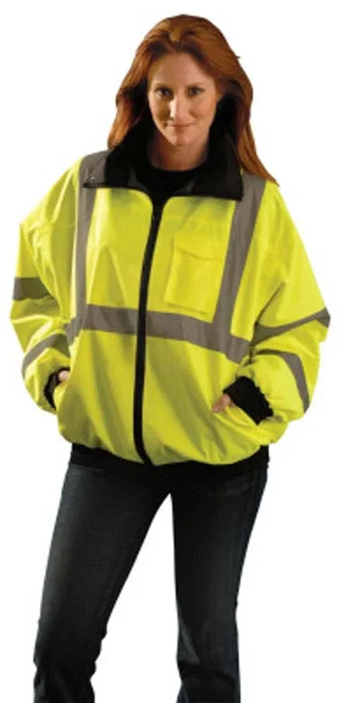 OccuNomix Medium Hi-Viz Yellow Polyester Bomber Jacket