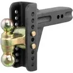 CURT 45902 Adjustable Channel Mount with Dual Ball (2-1/2" Shank, 20,000 lbs., 6" Drop)