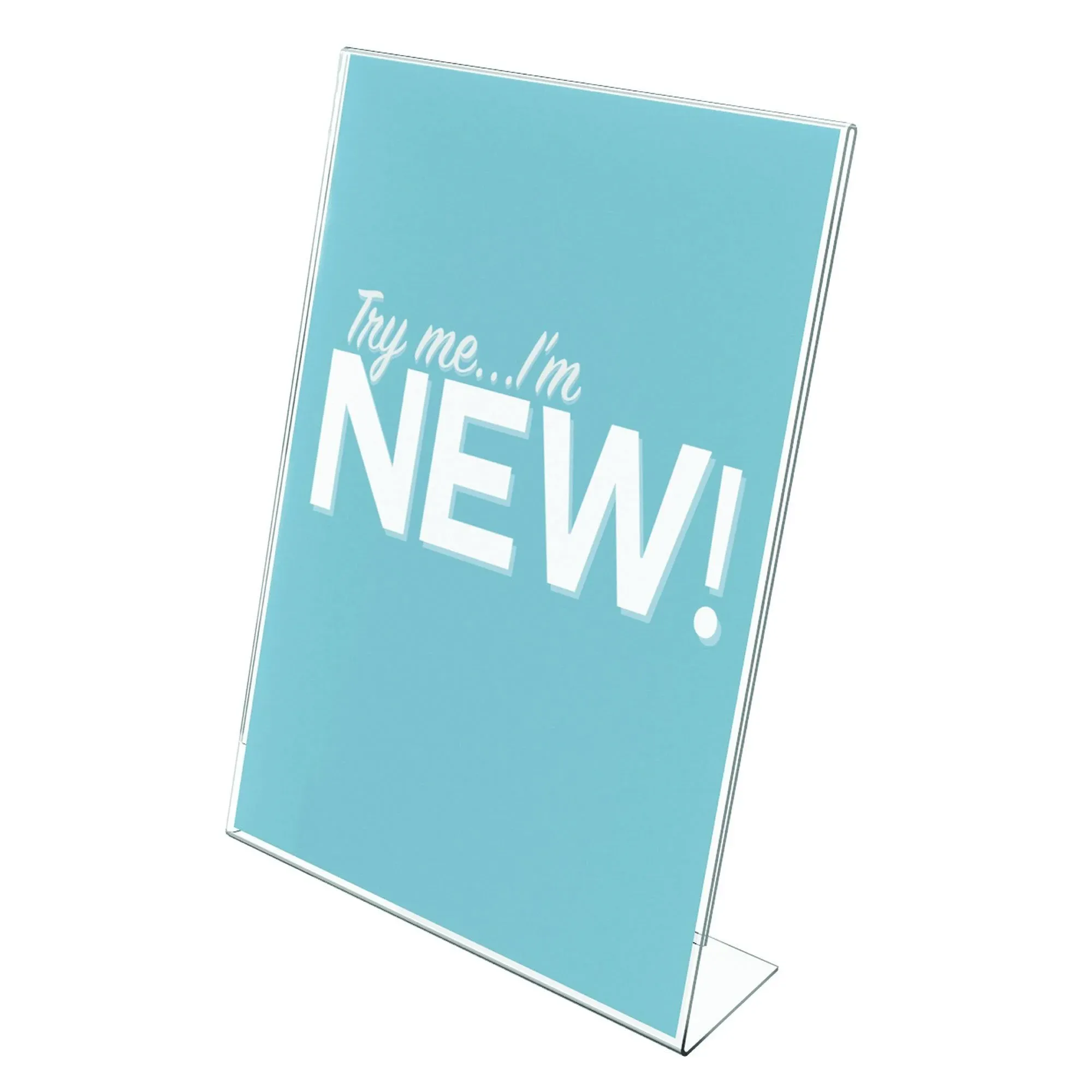 deflecto Classic Image Slanted Sign Holder, Portrait, 8.5 x 11 Insert, Clear