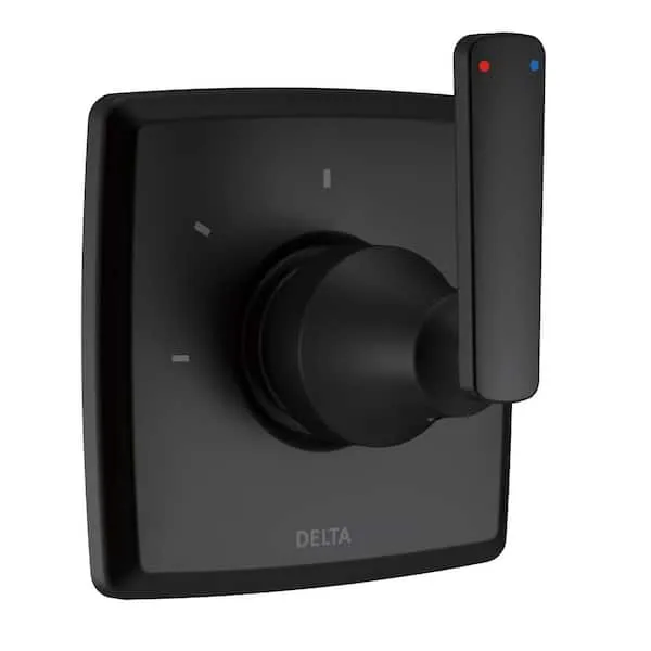 Delta Ashlyn 1-Handle Wall Mount 3-Setting Valve Faucet Trim Kit in Matte Black (Valve Not Included) T11864-BL