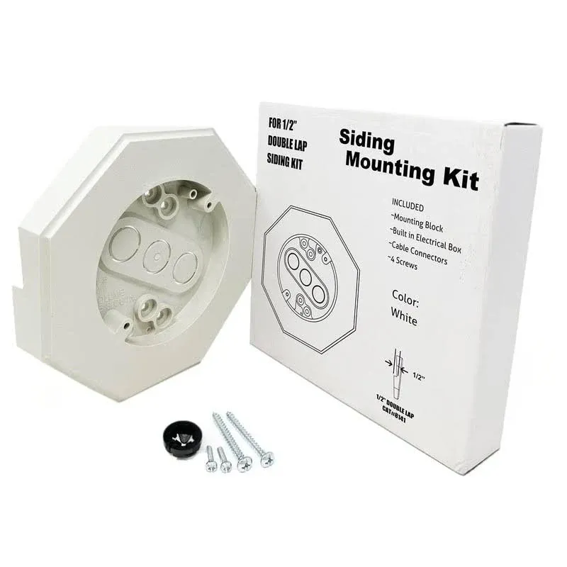 8141-1 Vertical Siding Lamp Octagon Mounting Kit with Built-In Box for 1/2 Inch 