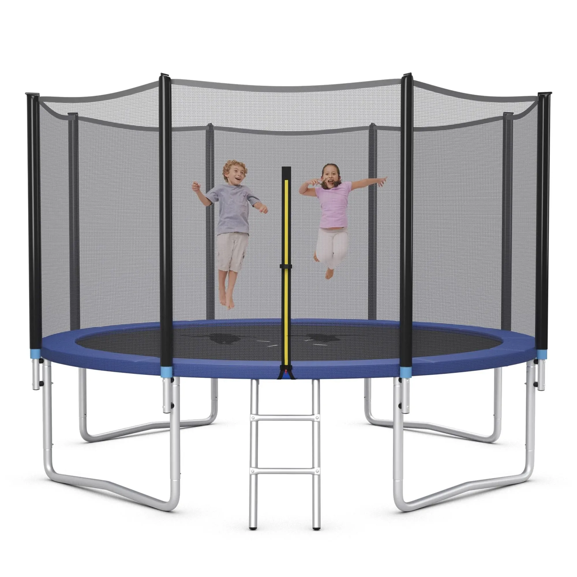 8/10/12/14/15/16 Feet Outdoor Trampoline Bounce Combo with Safety Closure Net Ladder 14 ft