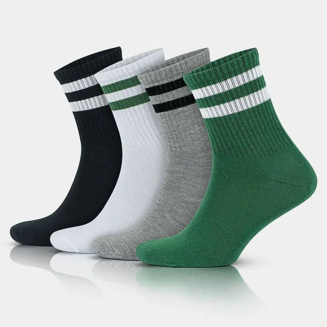 GoWith Cotton Striped Socks For Women | Thin Summer Socks | 4 Pairs | Model: 2501