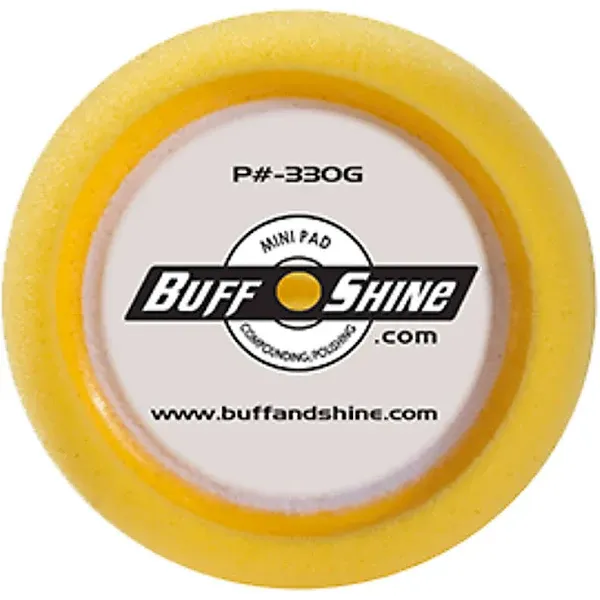 Buff and Shine BFS-330G 3 In. X 1.25 In. Yellow Foam Grip Pad In. Polishing Pad In.