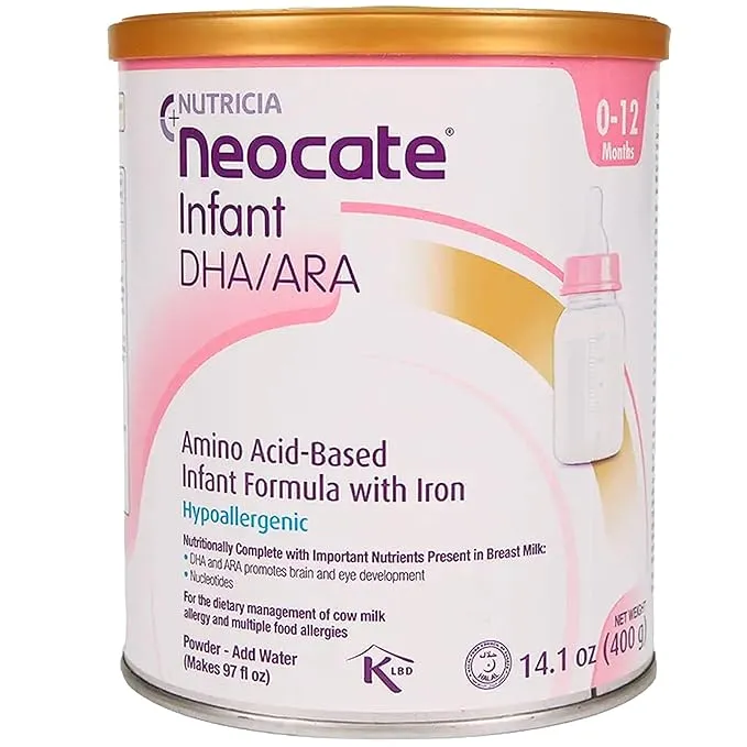 Nutricia Neocate Infant - Hypoallergenic, Amino Acid-Based Baby Formula - Well-Tolerated & Supports Normal Growth - Infant Formula with DHA, ARA & Iron - 14.1 oz can (Pack of 1)