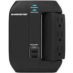 Monster Power Swivel Wall Tap Surge Protector, 6 AC, 2 USB-A ME-5001