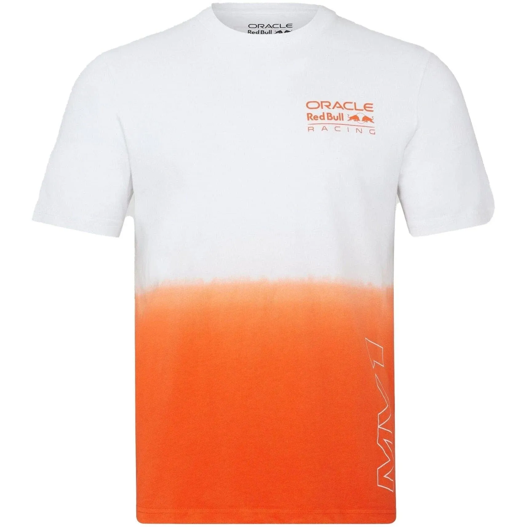 Red Bull Racing F1 Kids Max Verstappen Driver T-Shirt - White/Exotic Orange