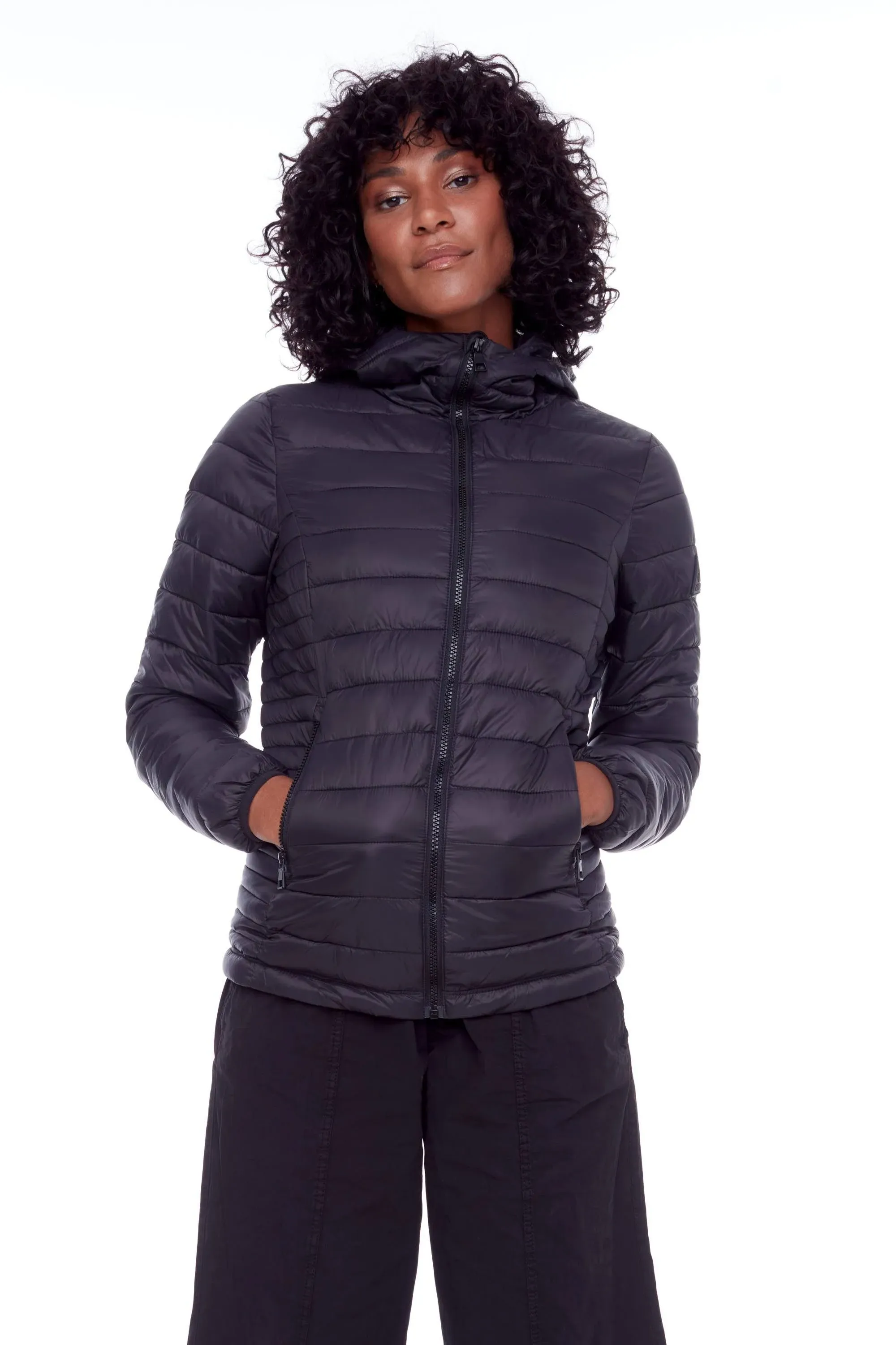 Alpine North Yoho Ladies&apos; | Women&apos;s Vegan Down (Recycled) Lightweight Packable Puffer, Black