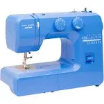 Janome Blue Couture Easy-to-Use Sewing Machine with Interior Metal Frame, Bobbin Diagram, Tutorial Videos, Made with Beginners in Mind!