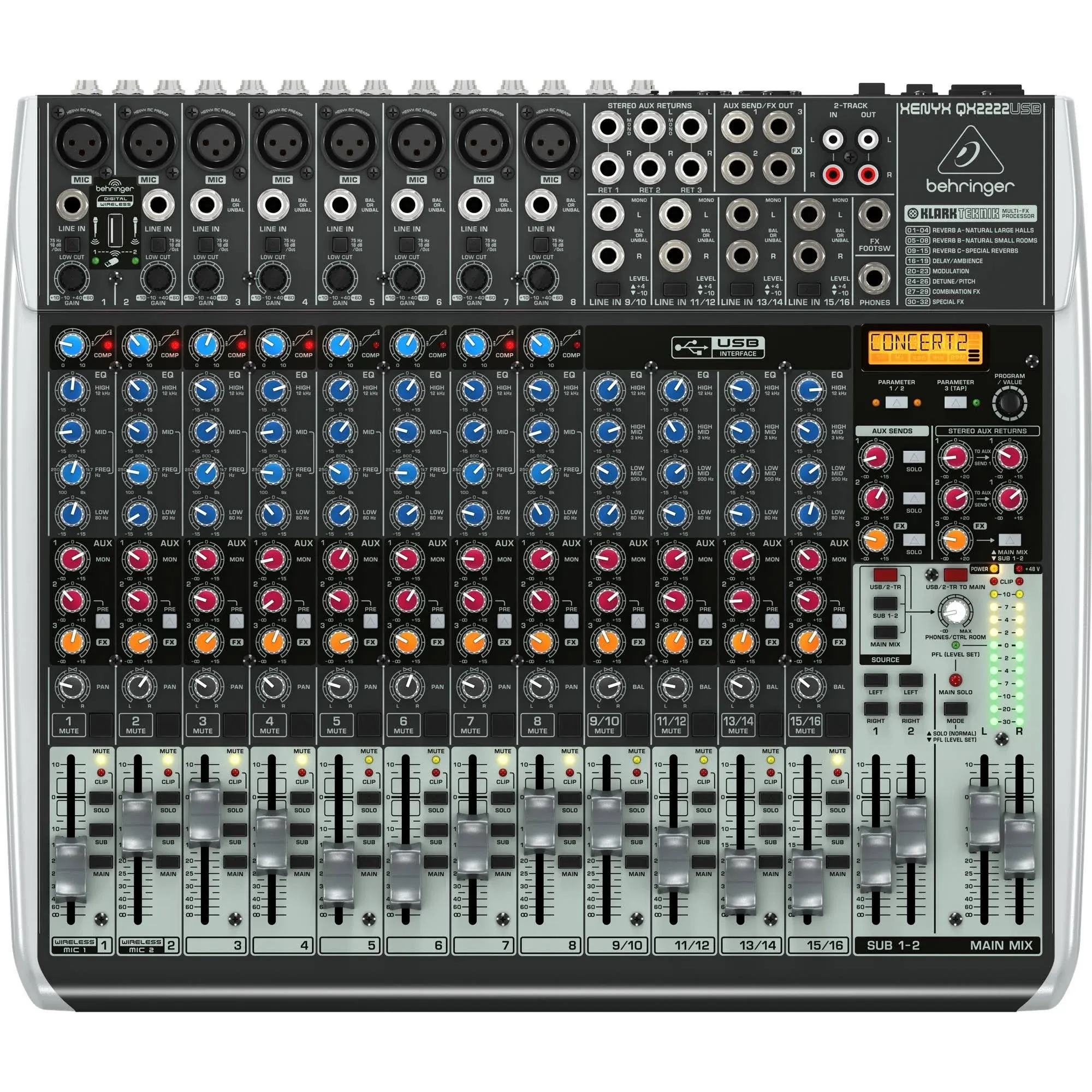 Behringer Xenyx X2222USB Mixer with USB and Effects