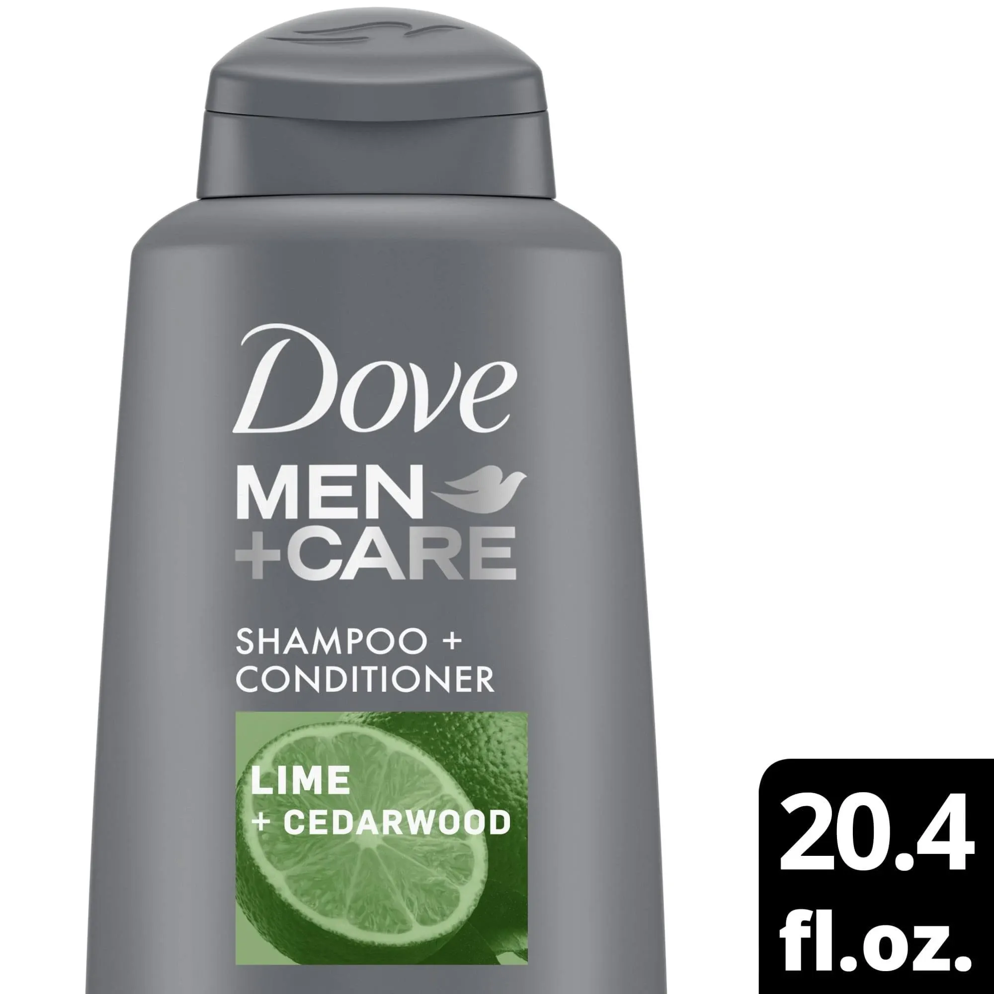 Dove Men + Care 2 in 1 Shampoo and Conditioner for Healthy Looking Hair Lime + Cedarwood Naturally Derived Plant Based C