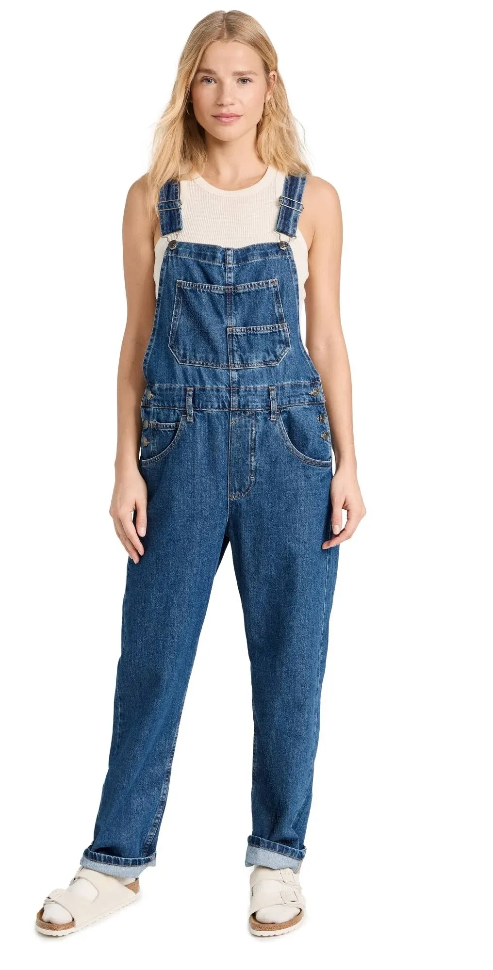 Free People Ziggy Denim Overalls - Blue