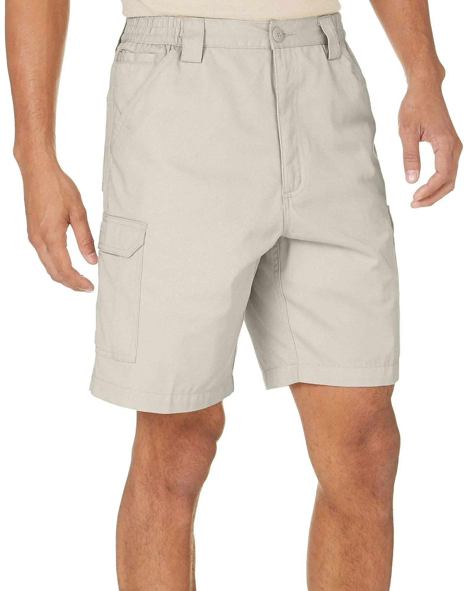 Weekender Mens Side Elastic Compass Shorts Beige 38W