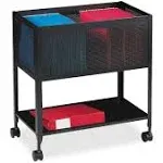 Lorell Mesh Rolling File Cart