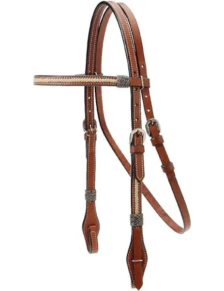 Colorado Browband Headstall with Braided Rawhide Overlay 5-5055