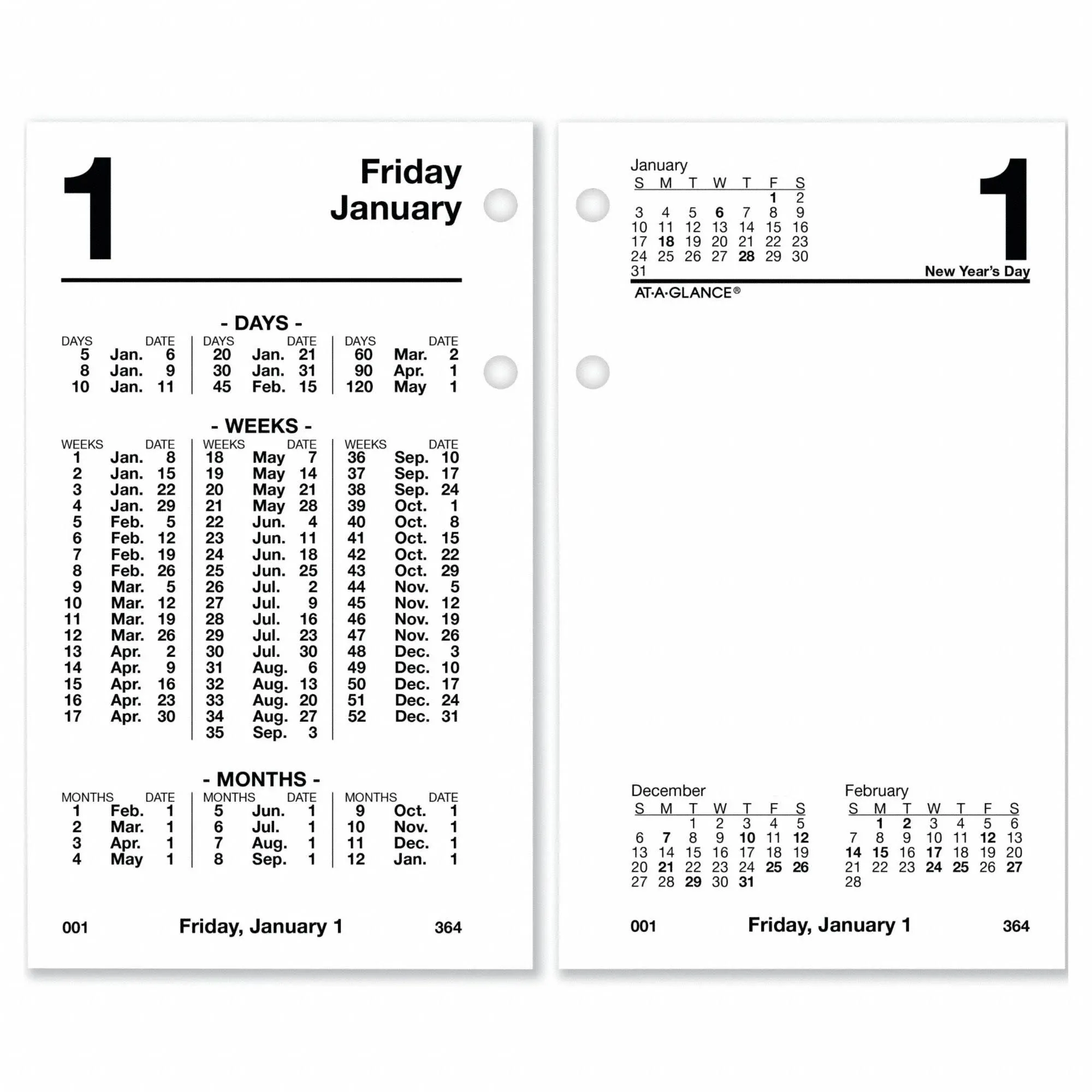 At-A-Glance Financial Desk Calendar Refill