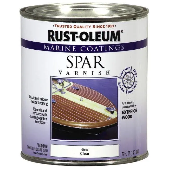 Rust-Oleum 207008 Marine Spar Varnish, Quart, Gloss Clear