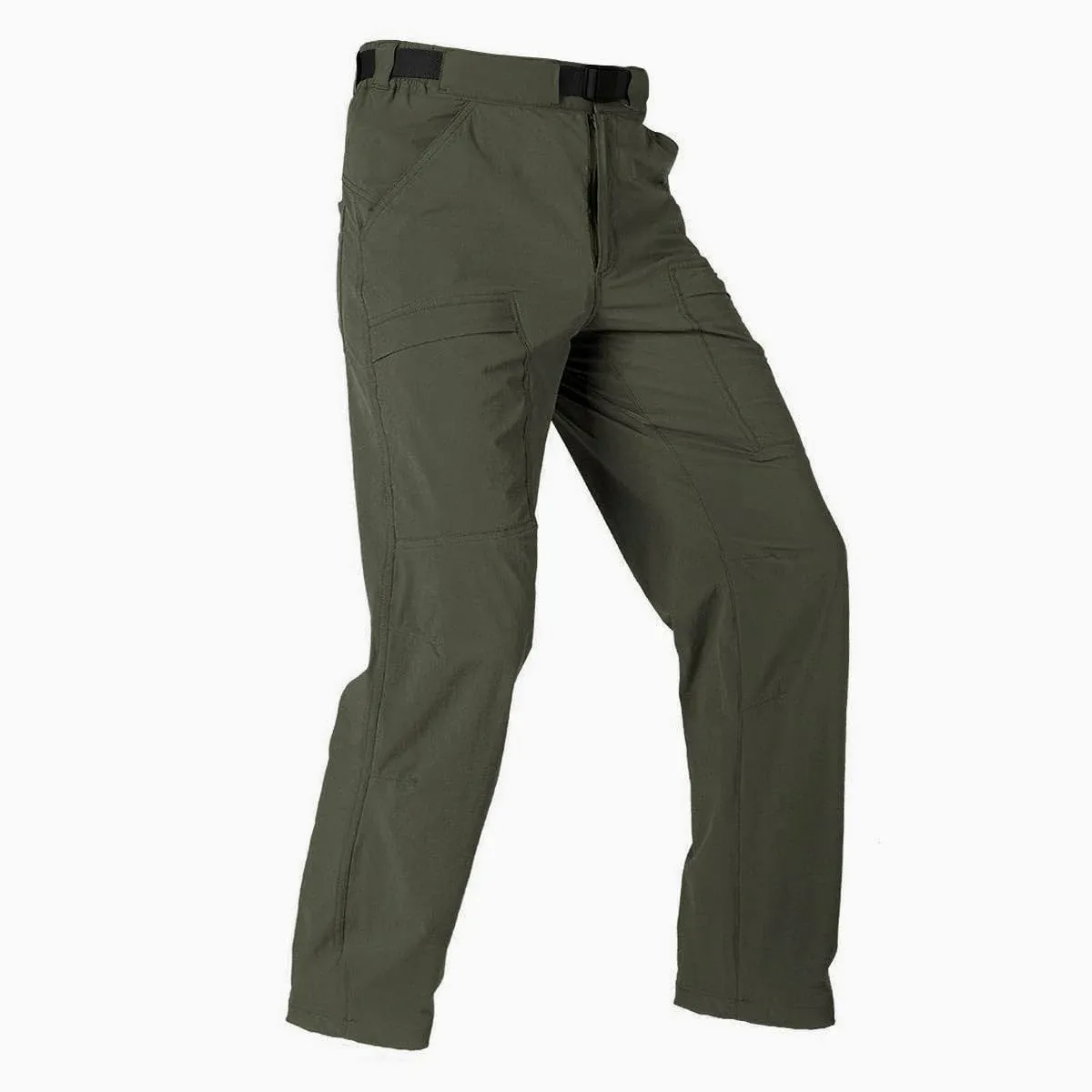 FREE SOLDIER Men's Outdoor Cargo Hiking Pants with Belt Lightweight Waterproof Quick Dry Tactical Pants Nylon Spandex