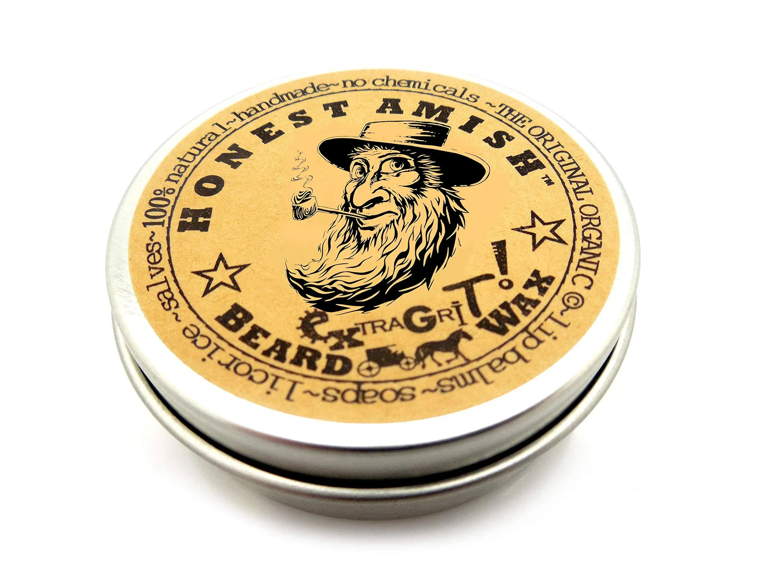 Honest Amish Extra Grit Beard Wax Natural and Organic Hair Paste Hair Control