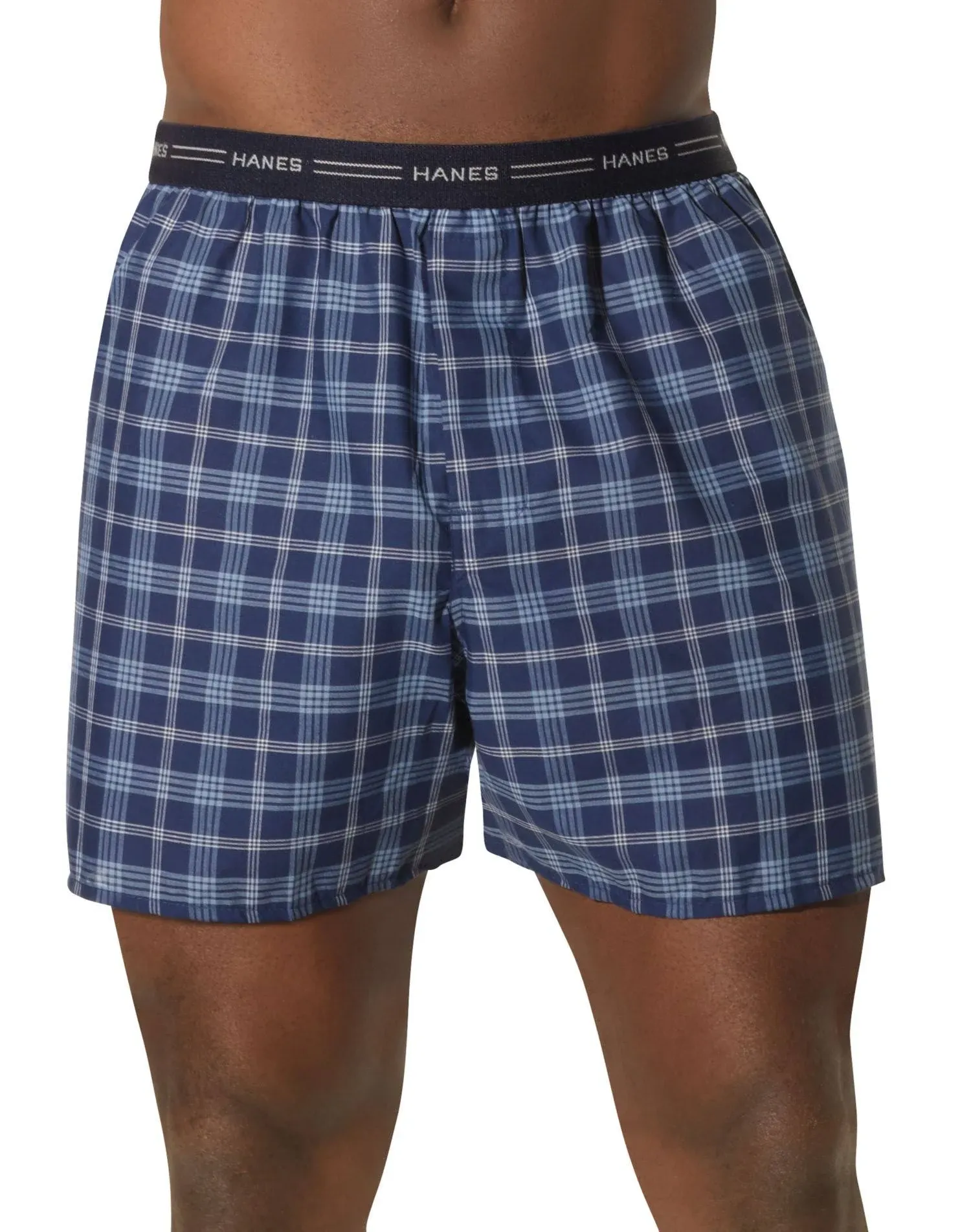 Hanes Mens 2-Pack Exposed Waistband Woven Boxers